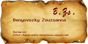 Benyovszky Zsuzsanna névjegykártya