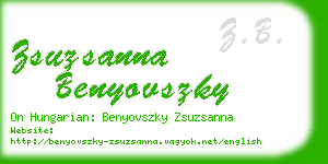 zsuzsanna benyovszky business card